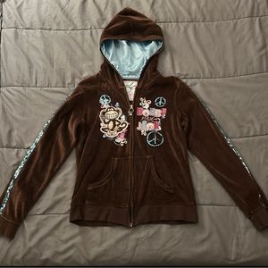 2000’s Bobby Jack Brown Velvour Hoodie~